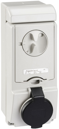 Schneider Electric 83137 НАСТЕННАЯ РОЗЕТКА UNIKA С ДЕРЖ ПРЕДОХР 16A 3P-E 480-500 IP44