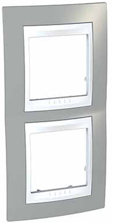 Schneider Electric MGU6.004V.865 UNICA ХАМЕЛЕОН РАМКА 2-постовая, вертикальная, БЕЛЫЙ/ СЕРЫЙ