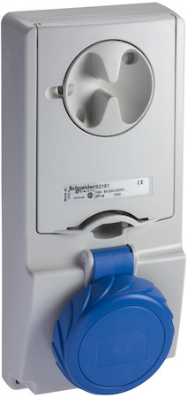Schneider Electric 82181 ПАНЕЛЬНАЯ РОЗЕТКА UNIKA С ДЕРЖ ПРЕДОХР 16A 2P-E 200-250 IP65
