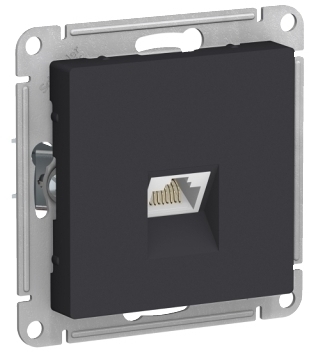 Schneider Electric ATN001086 ATLASDESIGN РОЗЕТКА компьютерная RJ45, кат. 6A, механизм, КАРБОН