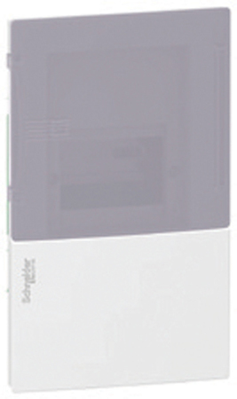 Schneider Electric MIP22104 MINI PRAGMA ЩИТ ВСТРАИВ. С БЕЛОЙ ДВ. 1РЯД/4МОД,IP40,IK07,50А,2 клеммы,Италия