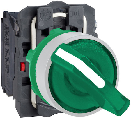 Schneider Electric XB5AK123B5C1 ПЕР-ЛЬ 22ММ 2 ПОЗИЦИИ, 24В ЗЕЛ. С ПОДСВЕТКОЙ, ЗАПОДЛИЦО, 1НО, 1 НЗ, ПЛАСТИК C1