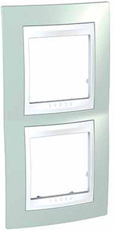 Schneider Electric MGU6.004V.870 UNICA ХАМЕЛЕОН РАМКА 2-постовая, вертикальная, БЕЛЫЙ/ МОРСКАЯ ВОЛНА