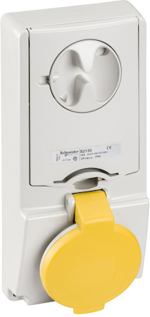 Schneider Electric 82128 ПАНЕЛЬНАЯ РОЗЕТКА UNIKA С ДЕРЖ ПРЕДОХР 16A 2P-E 100-130 IP44