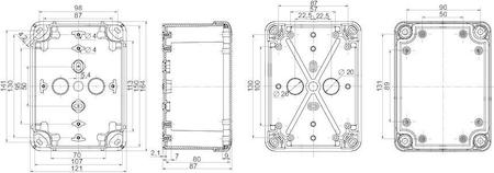 Schneider Electric NSYTBP16128 ПЛАСТИКОВАЯ КОРОБКА 164X121X87 PK-UL IP66
