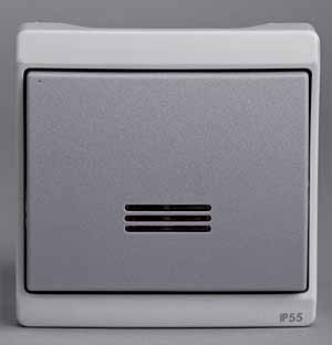 Schneider Electric ENN37028 Кнопочный выключатель с подсветкой комб в блок, о/у, серый, в сборе IP55