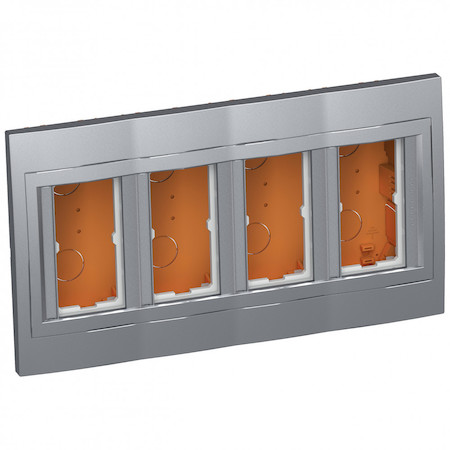 Schneider Electric ALB46468 КОРОБКА СКР.МОНТ 4Х2 ВЕРТ.С РАМКОЙ МЕТАЛ