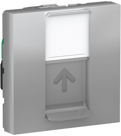 Schneider Electric NU341130 UNICA MODULAR розетка компьютерная,RJ45,одиночная, кат.5е UTP, 2 модуля,алюминий