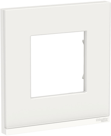 Schneider Electric NU600285 UNICA PURE рамка 1-постовая, горизонтальная, БЕЛОЕ СТЕКЛО/белый