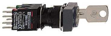 Schneider Electric XB6DGH5B Переключатель 16мм 3 позиции с ключем