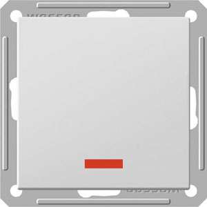 Schneider Electric VS716-159-1-86 W59 1-клавишный ПЕРЕКЛЮЧАТЕЛЬ перекрестный с подсветкой, 16АХ, механизм, БЕЛЫЙ