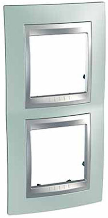 Schneider Electric MGU66.004V.094 UNICA TOP РАМКА 2-постовая, вертикальная, АЛЮМИНИЙ/ФЛЮОРИТ