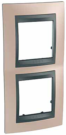 Schneider Electric MGU66.004V.296 UNICA TOP РАМКА 2-постовая, вертикальная, ГРАФИТ/ОНИКС