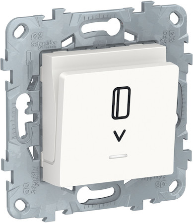 Schneider Electric NU528318 UNICA NEW выключатель карточный, с подсветкой, 10 А, белый