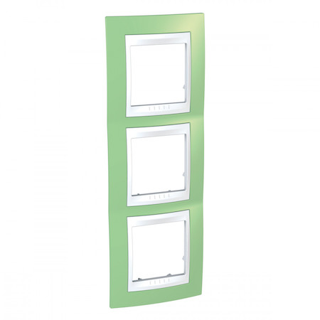Schneider Electric MGU6.006V.863 РАМКА ВЕРТИКАЛЬНАЯ 3 МЕСТА, ХАМЕЛЕОН ЗЕЛЕНОЕ ЯБЛОКО/ БЕЛЫЙ