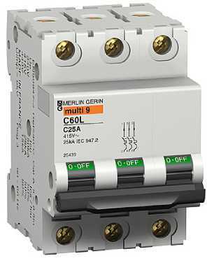 Schneider Electric 25375 Автоматический выключатель C60L 3п 32А B