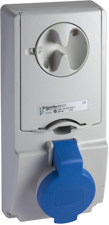 Schneider Electric 82143 ПАНЕЛЬНАЯ РОЗЕТКА UNIKA С ДЕРЖ ПРЕДОХР 32A 3P-E 200-250 IP44
