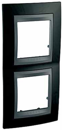 Schneider Electric MGU66.004V.293 UNICA TOP РАМКА 2-постовая, вертикальная, ГРАФИТ/РОДИЙ