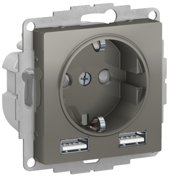 Schneider Electric ATN000930 SO+USB РОЗЕТКА A+A, мех, СТАЛЬ