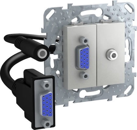 Schneider Electric MGU5.932.30ZD UNICA TOP РОЗЕТКА HD15+Minijack, АЛЮМИНИЙ