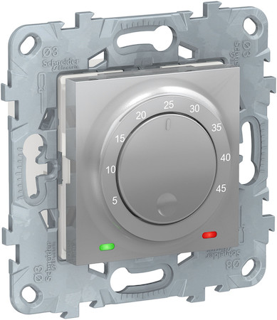 Schneider Electric NU550330 UNICA NEW термостат теплого пола, 10А, выносной термодатчик, алюминий