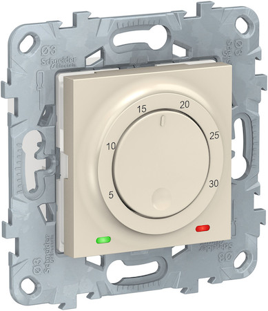 Schneider Electric NU550144 UNICA NEW термостат электронный, 8А, встроенный термодатчик, бежевый