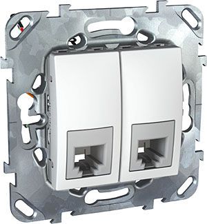 Schneider Electric MGU5.9191.18ZD Телефонная розетка 2ХRJ12 (6 контактов) белый