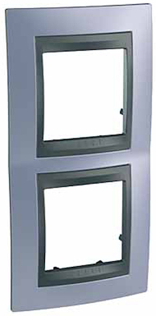 Schneider Electric MGU66.004V.298 UNICA TOP РАМКА 2-постовая, вертикальная, ГРАФИТ/БЕРИЛЛ