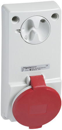 Schneider Electric 82036 ПАНЕЛЬНАЯ РОЗЕТКА UNIKA Б/ЗАЩ 16A 3PNE 380-415 IP44