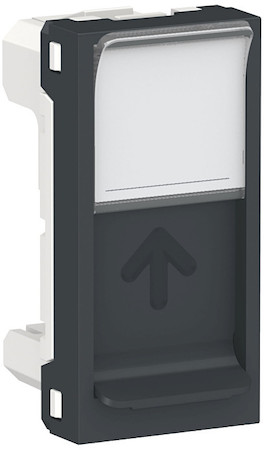 Schneider Electric NU941054 UNICA MODULAR лиц.панель RJ45, одиночная, без коннектора, 1 модуль, антрацит