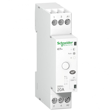 Schneider Electric A9C15031 МОДУЛЬНЫЙ КОНТАКТОР С РУЧНЫМ УПРАВЛЕНИЕМ iCT+ 1P+N 20A