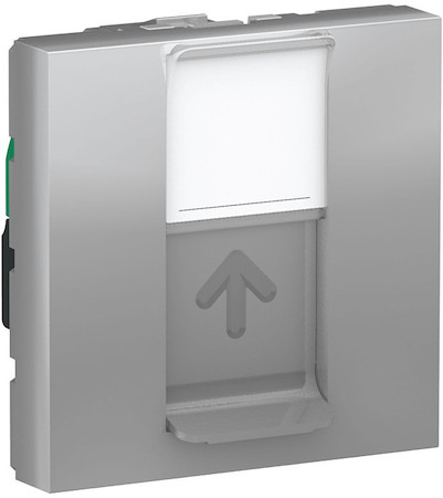 Schneider Electric NU341330 UNICA MODULAR розетка компьютерная,RJ45,одиночная, кат.5е STP,2 модуля,алюминий