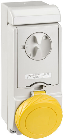 Schneider Electric 83189 НАСТЕННАЯ РОЗЕТКА UNIKA С ДЕРЖ ПРЕДОХР 32A 2PE 100-130 IP65