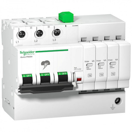 Schneider Electric A9L16296 УЗИП СО ВСТРОЕННОЙ ЗАЩИТОЙ IQUICK IQUICK PRD 3П 20кА С КАРТРИДЖАМИ
