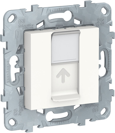 Schneider Electric NU541118 UNICA NEW розетка компьютерная, RJ45, одиночная, кат. 5е UTP, белый