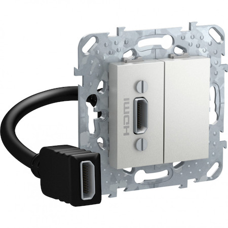 Schneider Electric MGU5.430.30ZD UNICA TOP РОЗЕТКА HDMI, АЛЮМИНИЙ