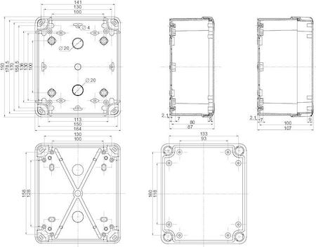 Schneider Electric NSYTBP19168 ПЛАСТИКОВАЯ КОРОБКА 192x164x87 PK-UL IP66