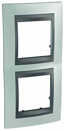 Schneider Electric MGU66.004V.294 UNICA TOP РАМКА 2-постовая, вертикальная, ГРАФИТ/ФЛЮОРИТ