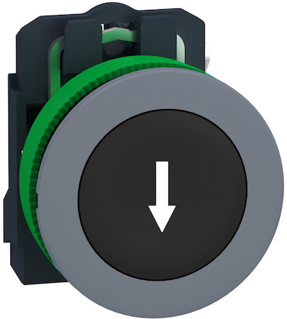 Schneider Electric XB5FA3351C0 КНОПКА 22ММ ЧЕРН. С ВОЗВРАТОМ, МОНТАЖ ЗАПОД, 1НО, ПЛАСТИК, МАР-КА "СТРЕЛКА" C0