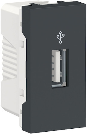 Schneider Electric NU342954 UNICA MODULAR USB-КОННЕКТОР, 1 модуль, антрацит