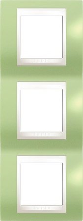 Schneider Electric MGU6.006V.563 РАМКА ВЕРТИКАЛЬНАЯ 3 МЕСТА, ХАМЕЛЕОН ЗЕЛ