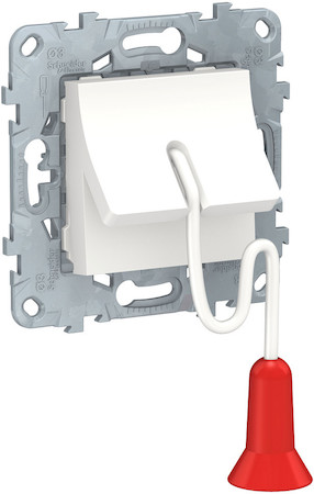 Schneider Electric NU522618 UNICA NEW выключатель со шнуром 1 м, без фиксации, сх. 1, белый