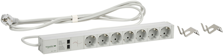 Schneider Electric NSYAPU19S7FA РОЗЕТ БЛОК 7 ПОЗ 19"VDE 220В C Ф ПОМЕХ