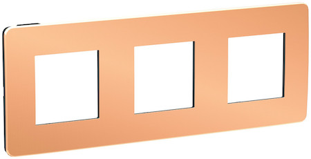 Schneider Electric NU280658 UNICA STUDIO рамка 3-постовая, МЕДЬ/антрацит