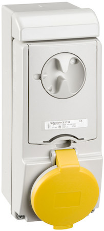 Schneider Electric 83141 НАСТЕННАЯ РОЗЕТКА UNIKA С ДЕРЖ ПРЕДОХР 32A 3PNE 100-130 IP44
