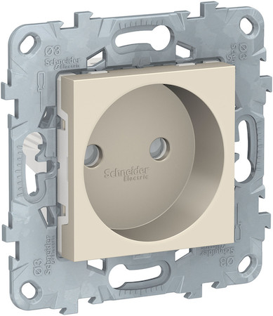 Schneider Electric NU503344 UNICA NEW розетка без заземления, со шторками, винт. зажим, 16 А, 250 В, бежевый