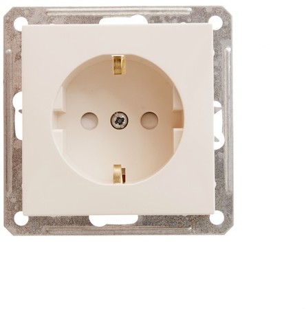 Schneider Electric RS16-152-2-86 W59 РОЗЕТКА с заземлением со шторками, 16А, механизм, СЛОНОВАЯ КОСТЬ