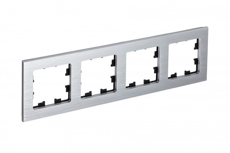 Schneider Electric ATN312104 ATLASDESIGN NATURE 4-постовая РАМКА, МЕТАЛЛ СЕРЕБРО