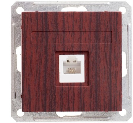 Schneider Electric RSI-152T-9-86 W59 РОЗЕТКА телефонная RJ11, 160В, 1А, механизм, МОРЁНЫЙ ДУБ