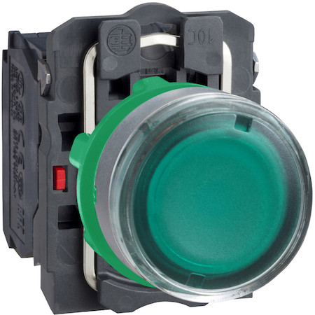 Schneider Electric XB5AW33B5C0 КНОПКА 22ММ 24В ЗЕЛЕНАЯ С ПОДСВЕТКОЙ, ЗАПОДЛИЦО, ПЛАСТИК C0
